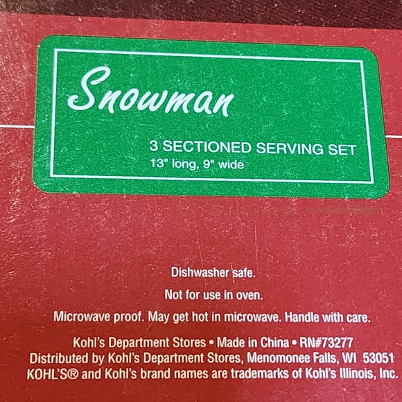 Vintage Snowman 3 Sectioned Serving Set Ceramic - Picture 8 of 8